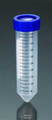 Centrifuge Tubes Conical-Bottom Plug, PP, 50 mL, Sterile, Cap Color: Blue (QTY. 25 per Foam Rack, 8 Racks per Case- 200 Tubes) - Click Image to Close